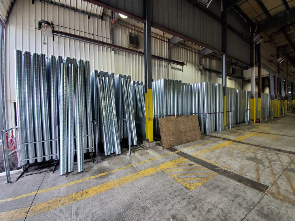 Spiral ductwork inventory